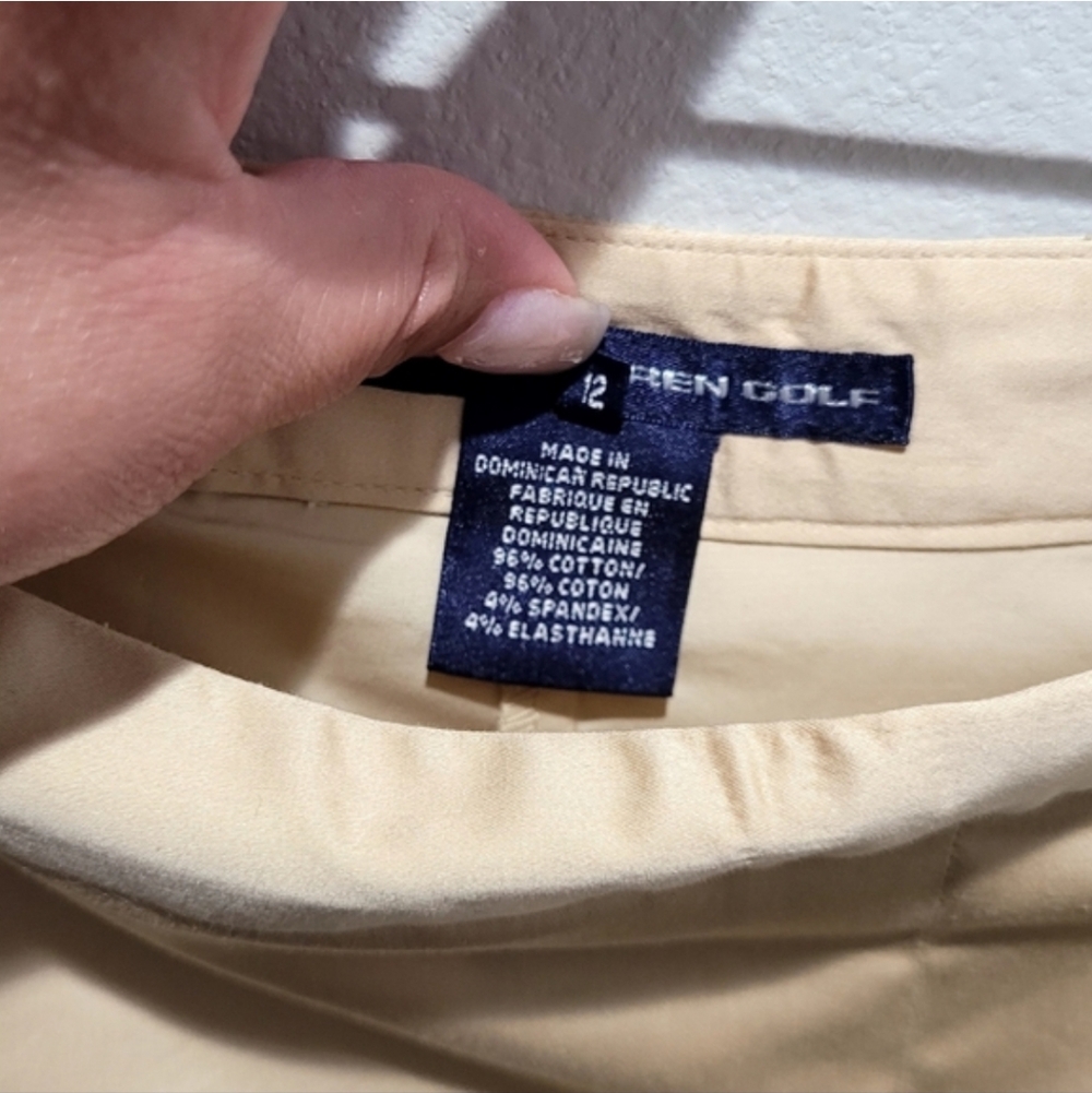 NWT Ralph Lauren Golf Skort Khaki Cotton Zip Pockets Size 12 - Picture 4 of 10